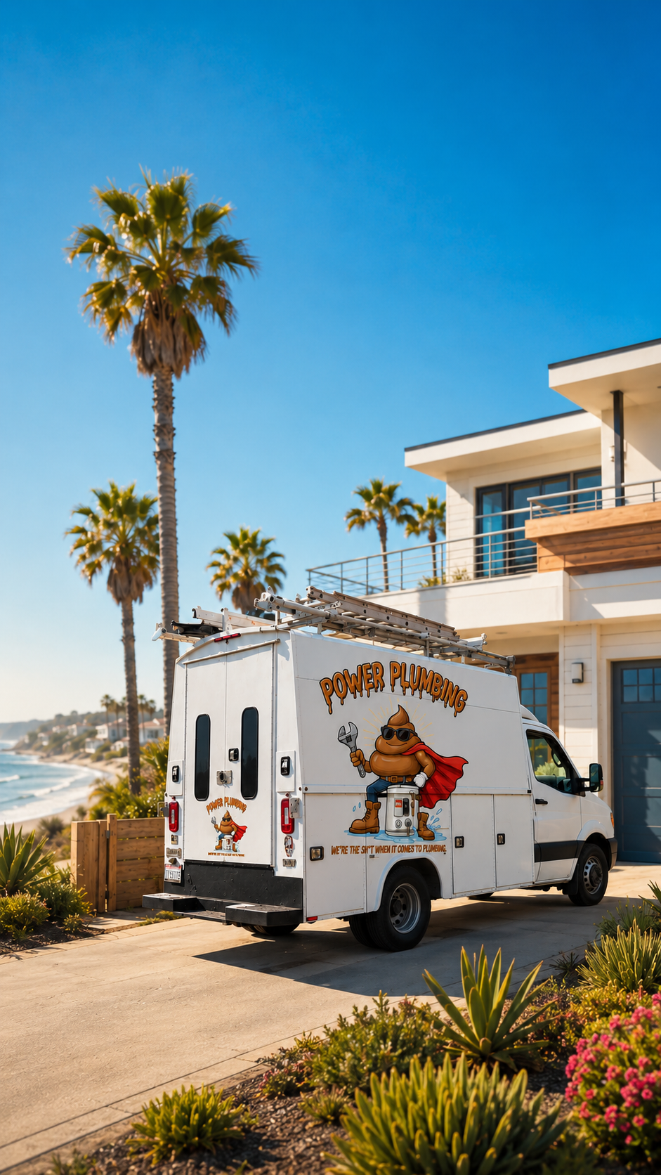 Power Plumbing USA service van at a Bay Area home — trusted plumbers in Union City, Fremont and Newark