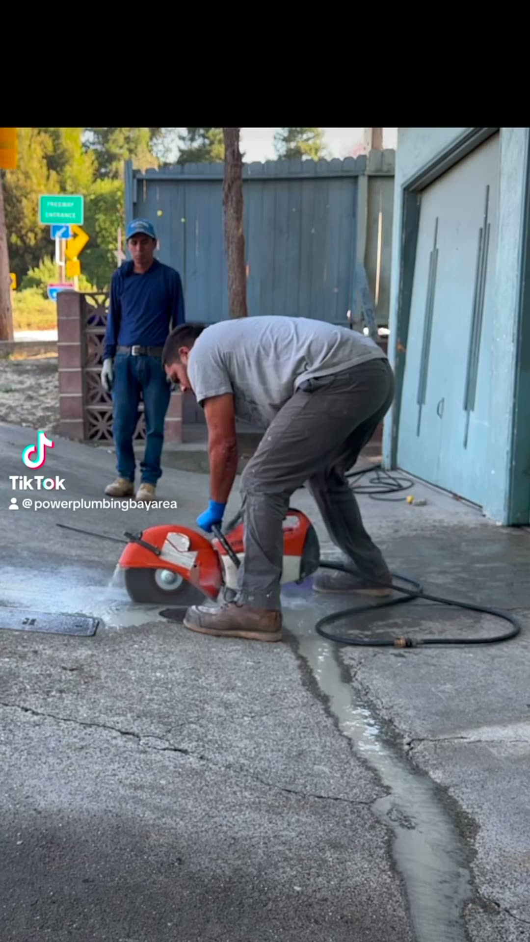 Backwater valve being installed in a concrete sewer line to prevent sewage backups — Power Plumbing USA